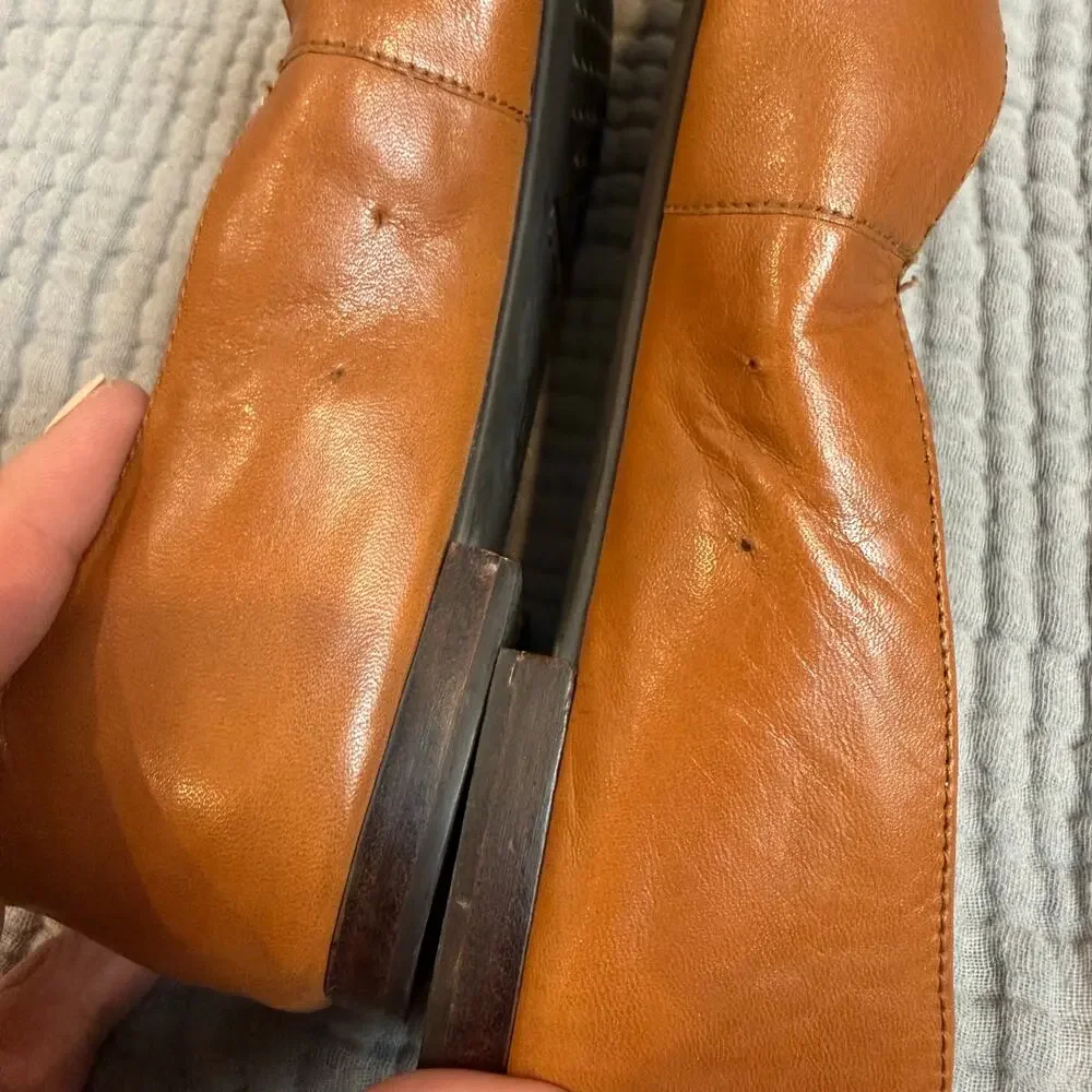 Aerosoles Camel Brown Leather Front Runner Flats Size 6.5
